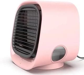 TRENDY MART- Portable Mini Air Conditioner – Compact Cooling Fan with Adjustable Speeds for Personal Use Mini Portable Air Conditioner, cooler – Quiet, USB-Powered Cooling for Home, Office, Pink.