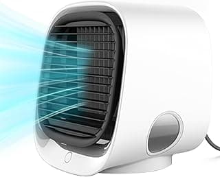 Original Airbreeze Air Cooler - Portable Air Conditioner, Portable Cooling Fan (White)
