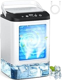 COOLECH 4-IN-1 Portable Air Conditioner, 3 Speeds & 2 Spray Modes, 900ML Tank, Boosting Mode, 25dB USB Powered Mini Cooler, Humidifier, Cooling Fan, 7 Night Light, Evaporative Air Cooler for Room Home