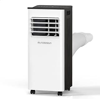 ALFORDSON 4-IN-1 Portable Air Conditioner 7000BTU with Window Kit, Remote and App Control, 2.0kW Mobile AC Unit Dehumidifier Cooler with 24-hour Timer for 6-18m² Coverage, Aero White Black