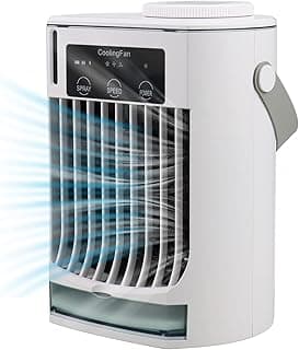 TERUIPE Portable Air Conditioner, Evaporative Air Cooler, 3-IN-1 Personal Air Conditioner Cooling Fan with 3 Cool Air Spray, 3 Wind Speed, Small Desktop Humidifier Fan for Room Camping Car Office
