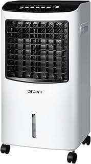 Devanti Portable Air Conditioner Purifier Humidifier Water Cooler Purifiers Cooling Fan Conditioners Aircondition Home Office Room Bedroom Coolers, With Remote Control LED Display White