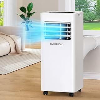ALFORDSON 7000BTU Portable Air Conditioner Mobile AC Unit, White, 4-in-1 Cooling Fan Dehumidifier with Sleep Mode, Smart App Control, Remote Control, Self-Evaporating System, Child Lock