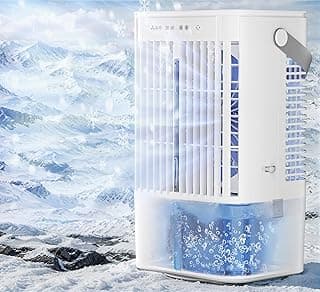 YESDEX Portable Air Conditioner - Evaporative Air Cooler Desk Fan 1200ML Water Tank, 3 Speeds & Timer Personal Cooling Fan, 90° Oscillating Mini AC Unit USB Fan for Home Bedroom Office Indoors Room