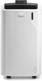 De'Longhi Pinguino PACEM93, Silent Portable Air Conditioner, Dehumidifier and Fan, Ideal for Medium/Large Rooms, Integrated Dust Filter and 24-hour Timer, 50L/24h, BTU/H 10,500, White