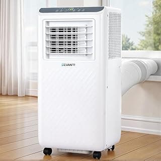 Devanti 3-in-1 Portable Air Conditioner, Dehumidifier, Fan, with WiFi, Remote Control, 24hours timer, 7000BTU Air Cooler with Window Kit, 2000W White