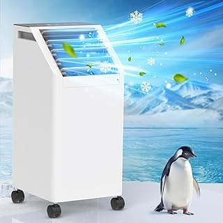 YOPOWER 3 In 1 Air Cooler, Portable AC Evaporative Cooler Humidifier Purifier Cooling Fan, with 2 Control Modes, 3-Speed, 4L Large Water Tank for Home, Bedroom, Office